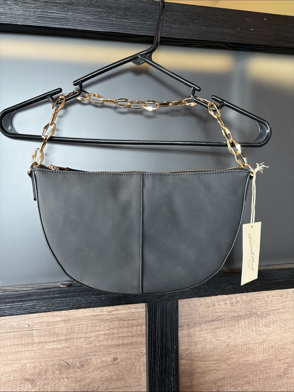 Universal Thread Black Shoulder Bag with Gold Chain